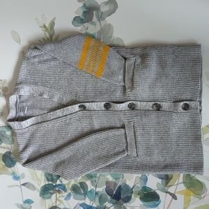 Old Navy Gray w/ Yellow Stripe Button-Up Cardigan